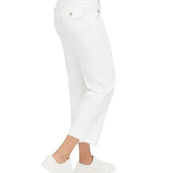 New No Tags Spanx Stretch Twill Cropped Wide Leg White Pants Womens Size XL - Picture 4 of 11